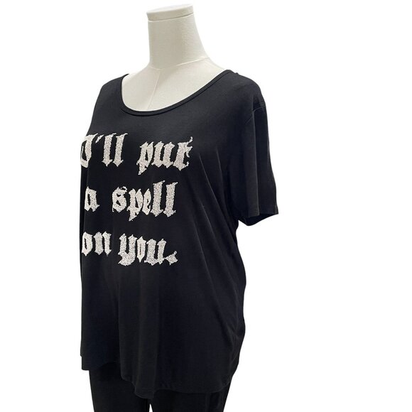 Halloween Spell On You Graphic Shirt 2XL Witch Cape Costume Top Goth Witchy - Picture 7 of 8
